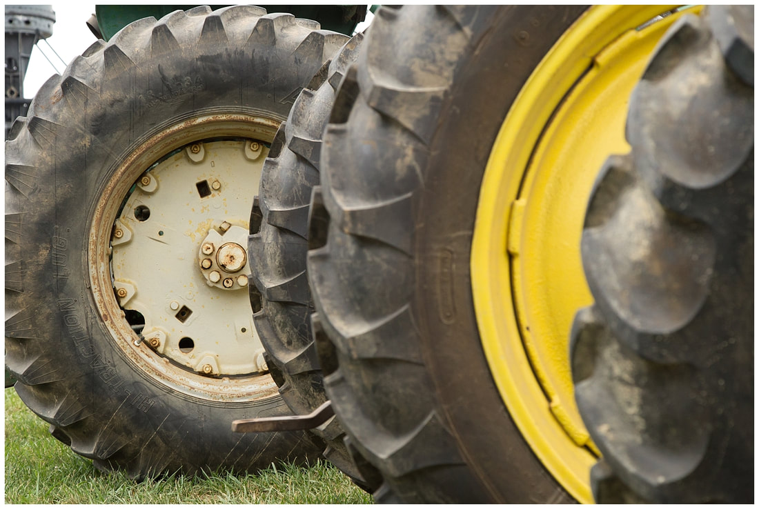Closeup of tractor wheels at the 2015 Southeast Old Thresher's Reunion in Denton, NC | Photographed by Nicole Watford Photography