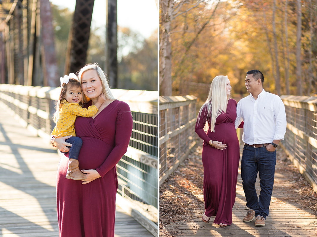Burgundy & Gold Maternity Session on the Palmetto Trail | Columbia, SC Maternity Photographer | Nicole Watford Photography