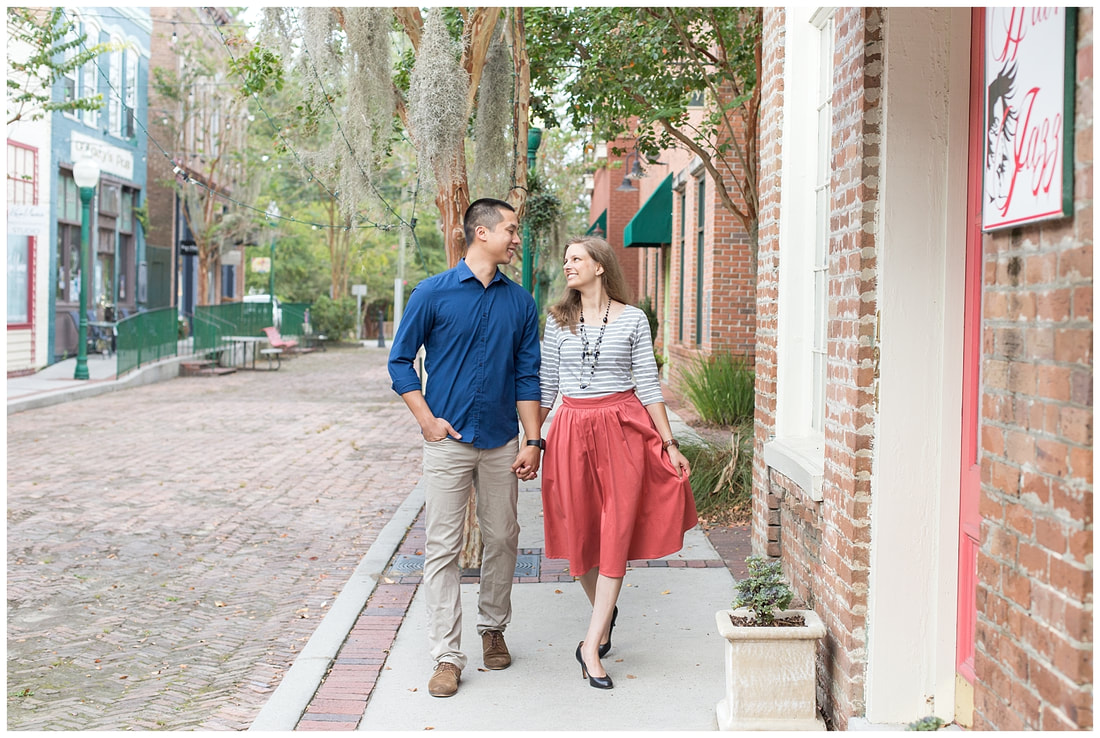 Golden hour couples session in downtown Summerville, SC | Charleston, SC Couples, Anniversary, and Engagement Photographer