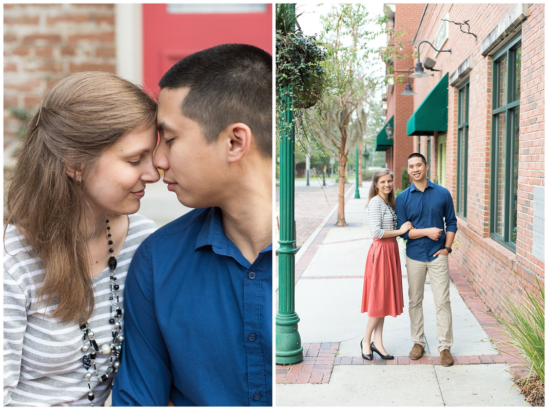 Romantic navy and coral couples session in Summerville, SC | Charleston, SC Couples, Anniversary, and Engagement Photographer