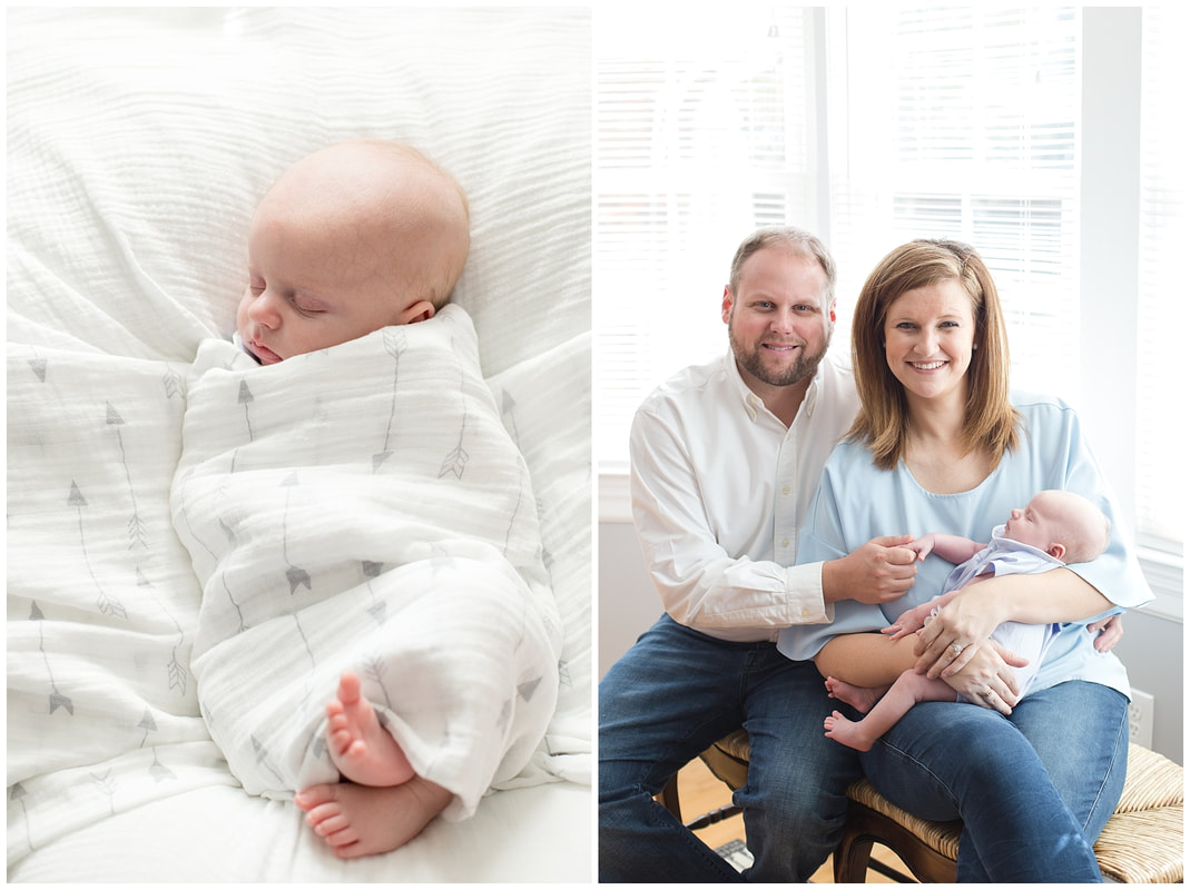 navy and grey newborn lifestyle session at home | Florence, SC Newborn Photographer | Nicole Watford Photography