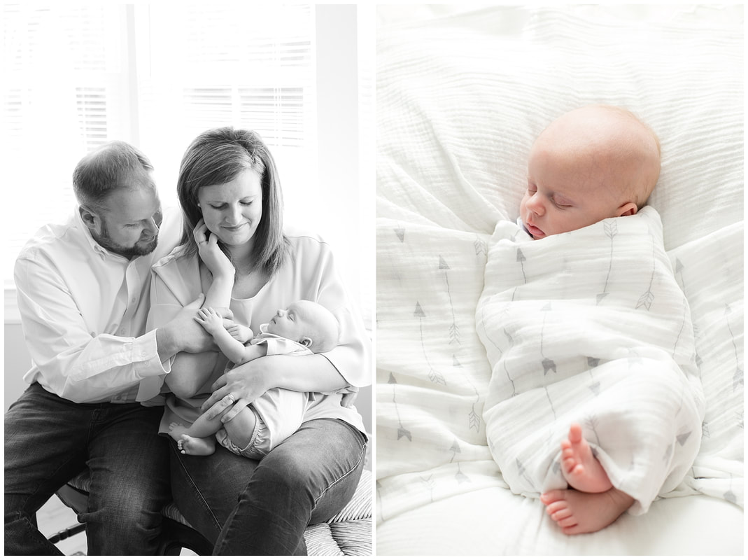 navy and grey newborn lifestyle session at home | Florence, SC Newborn Photographer | Nicole Watford Photography