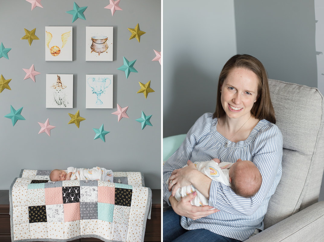 Pink and Teal Harry Potter Themed Nursery | Columbia, SC Newborn Photographer | Nicole Watford Photography