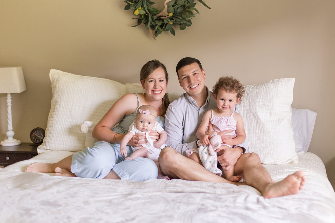 Blush Pink & White Newborn Lifestyle Session at Home | Columbia, SC Newborn Photographer