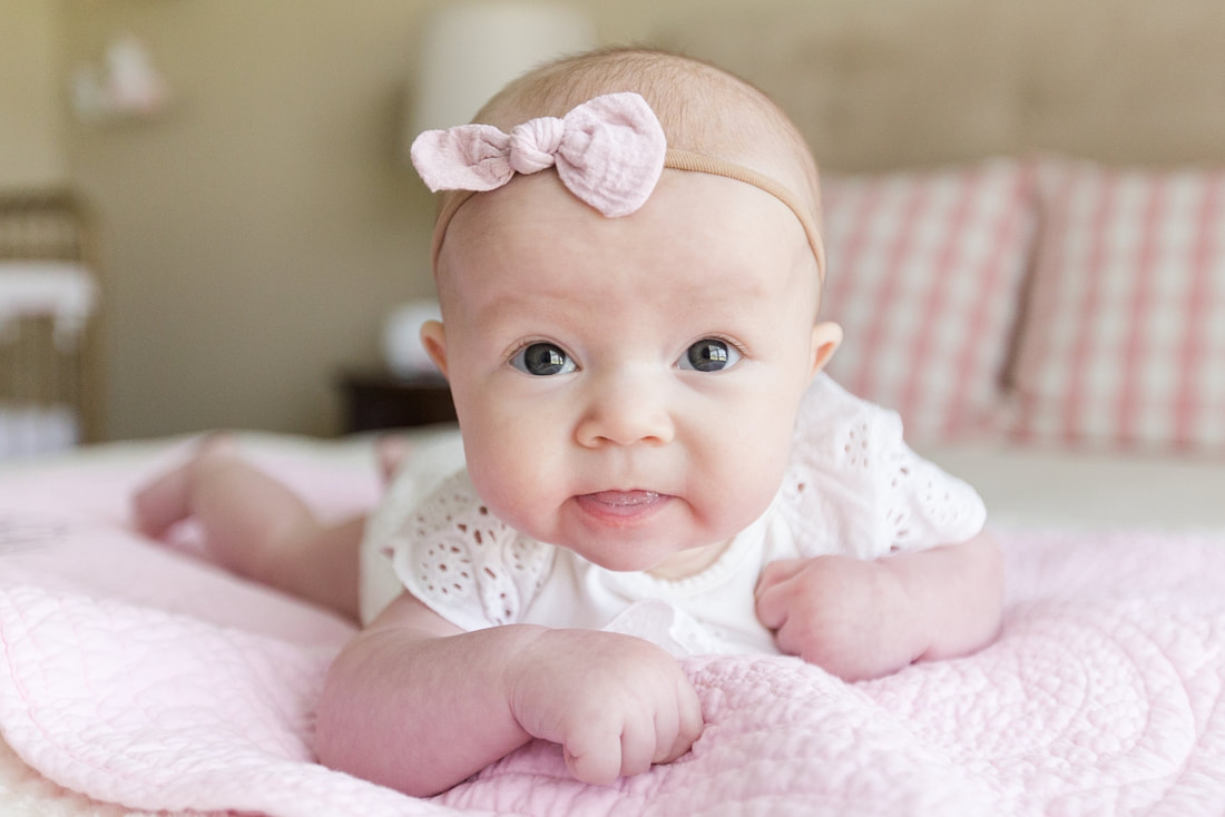 Blush Pink & White Newborn Lifestyle Session at Home | Columbia, SC Newborn Photographer