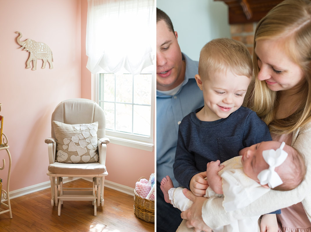 Classic Pink & Cream Newborn Lifestyle Session at Home | Summerville, SC Newborn Photographer | Nicole Watford Photography
