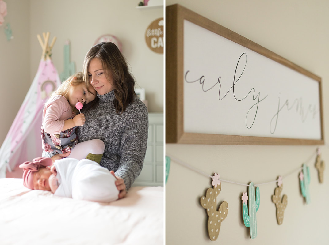 Pink & Green Boho Neutral Newborn Lifestyle Session at Home | Columbia, SC Newborn Photographer | Nicole Watford Photography