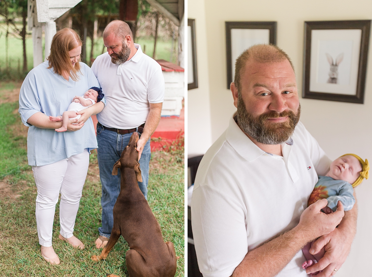 lifestyle newborn session at home on farm in Columbia SC