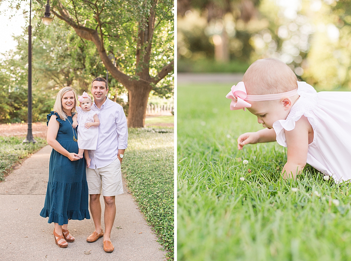 sweet one year old girl and family during First Year milestone portraits in SC