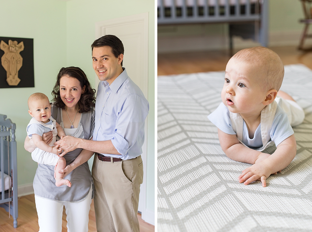 baby's first year captured during in-home lifestyle family session