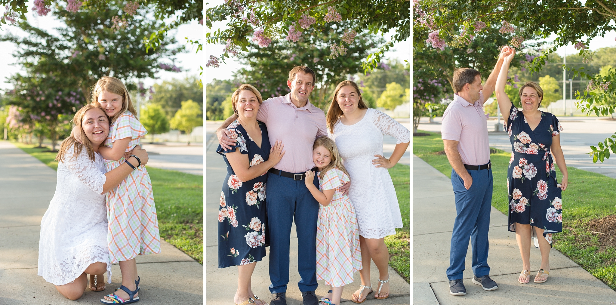 family of 4 during Outdoor family session at Spring Hill High School in SC by Columbia SC Photographer