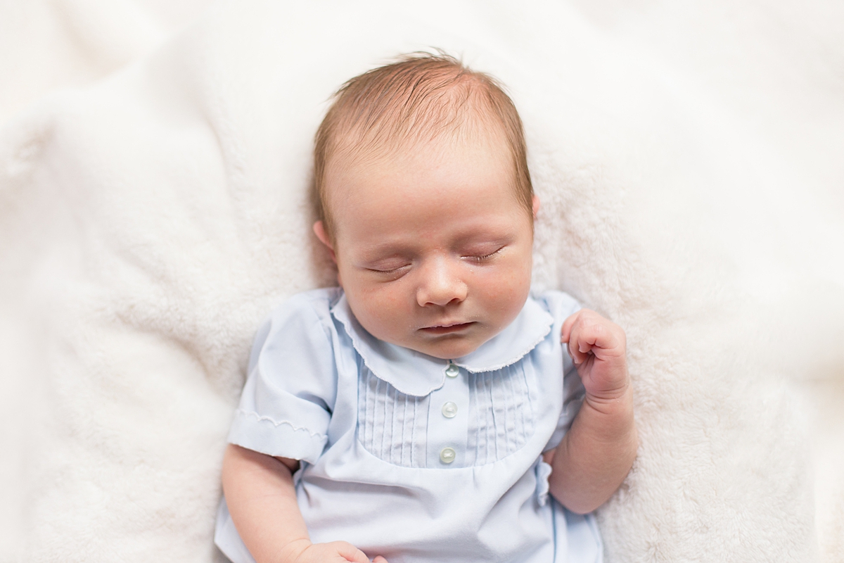 baby boy naps during newborn session in Columbia SC