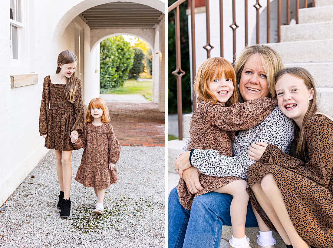 mom & daughters coordinating in cheetah print during their family mini session with Nicole Watford Photography in Columbia, SC