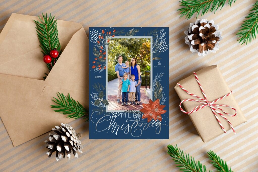 A client's holiday card from the Columbia, SC Holiday Card Mini Session Event with Nicole Watford